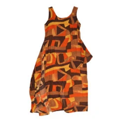 Vintage Meghan Matthews Dress - Medium Orange Cotton