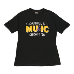 Vintage Fruit Of The Loom T-Shirt - Large Black Cotton Blend