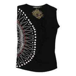 Vintage Desigual Vest - Large Black Viscose