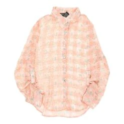 Vintage About A Girl Blouse - Medium Pink Polyester