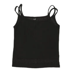 Vintage Piachang Strap Top - Large Black Cotton