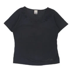 Vintage Champion T-Shirt - Large Blue Cotton