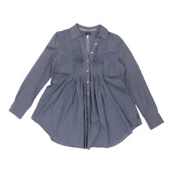 Vintage Armani Jeans Blouse - Small Blue Cotton