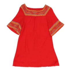 Vintage Unbranded Jumper Dress - Medium Red Cotton