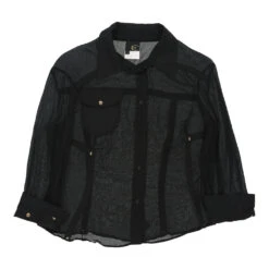 Vintage Cavalli Blouse - Large Black Cotton