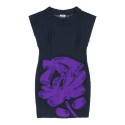 Vintage Cheap & Chic Moschino Sheath Dress - Medium Navy Wool