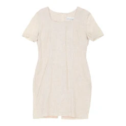 Vintage Unbranded Sheath Dress - Large Cream Linen