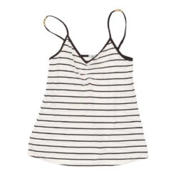 Vintage Blue Motion Strap Top - Small Black & White Cotton