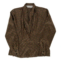 Vintage Jh Collectibles Blouse - Small Brown Polyester