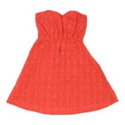 Vintage Kiabi Strapless Dress - XS Orange Cotton
