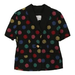 Vintage Gai Mattiolo Blouse - Large Black Cotton