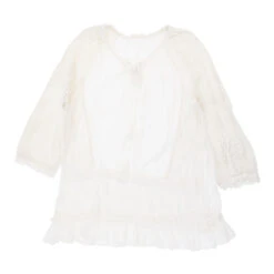 Vintage Unbranded Blouse - Medium White Cotton