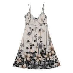 Vintage Just For U Dress - Large Beige Polyester