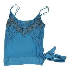 Vintage Nafnaf Blouse - Medium Blue Polyester