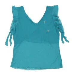 Vintage Unbranded Blouse - Small Blue Polyester -Vintage Vibes abby.womens.14.12.21375