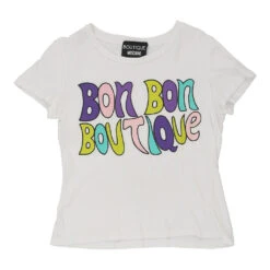 Vintage Boutique Moschino T-Shirt - Medium White Cotton