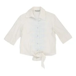 Vintage Vani R Blouse - Large White Cotton