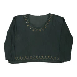 Vintage Unbranded Blouse - Large Green Polyester