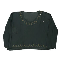 Vintage Unbranded Blouse - Large Green Polyester -Vintage Vibes carmen and brooke mix 14.02.23375