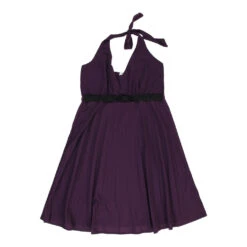 Vintage Unbranded Halterneck Dress - Medium Purple Polyester