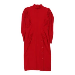 Vintage Luisa Spagnoli Sheath Dress - Small Red Wool