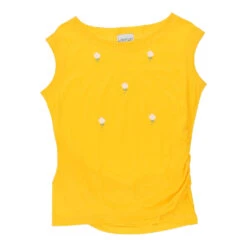 Vintage Lorenzo Top - Large Yellow Cotton