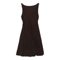 Vintage Unbranded V-Line Dress - XS Brown Cotton