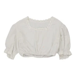 Vintage Unbranded Blouse - 2XS White Cotton -Vintage Vibes courteney womens 9.8.22301