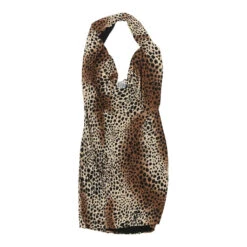 Vintage Unbranded Halterneck Top - Medium Brown Cotton