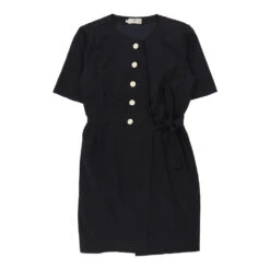 Vintage Valentino Shift Dress - Medium Navy Cotton