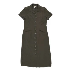 Vintage Womens Talbots Shirt Dress - Large Green Cotton