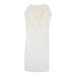 Vintage Unbranded Shift Dress - XS White Polyester