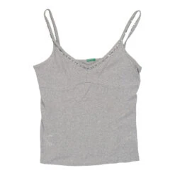 Vintage Vibes 9 Vintage Benetton Strap Top - Large Grey Cotton