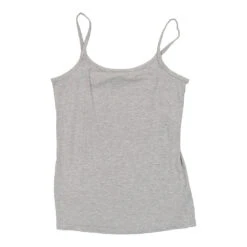 Vintage Nymos Strap Top - Large Grey Cotton